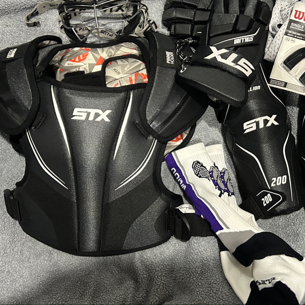 STX lax Lacrosse Protective Gear Set new new new whole set sports pads gloves
